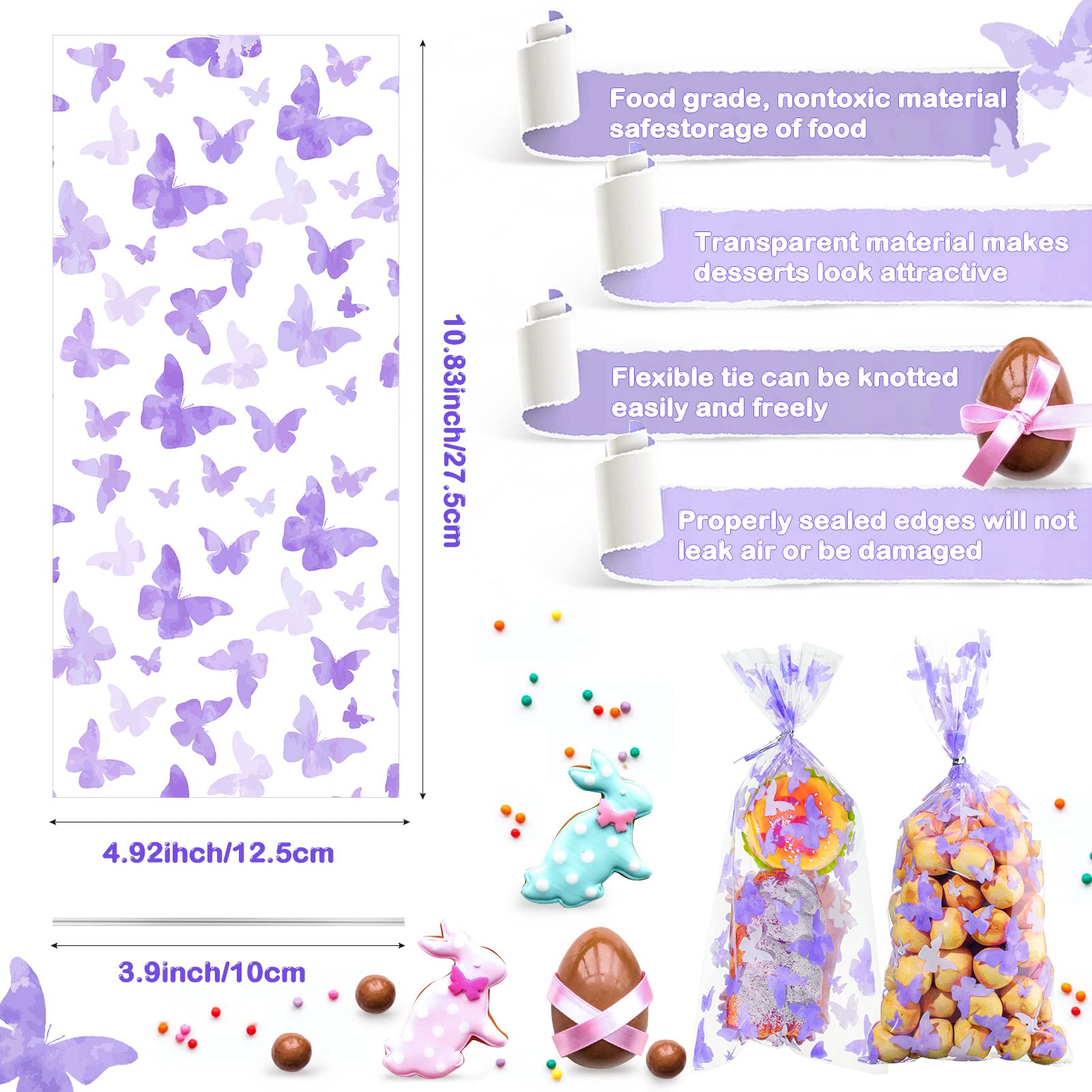 Aazon.co: JarThenaACS 100Pcs Christas Cellophane Bags With Twist Ties Xas Tree Nutcracker - View #9