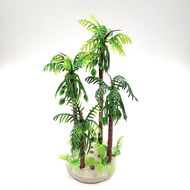 Aquariumplant kunstmatige tropische kokosnoot decoratieve aquariumdecoratie groene boom accessoires ornament 1pc: 4 bomen