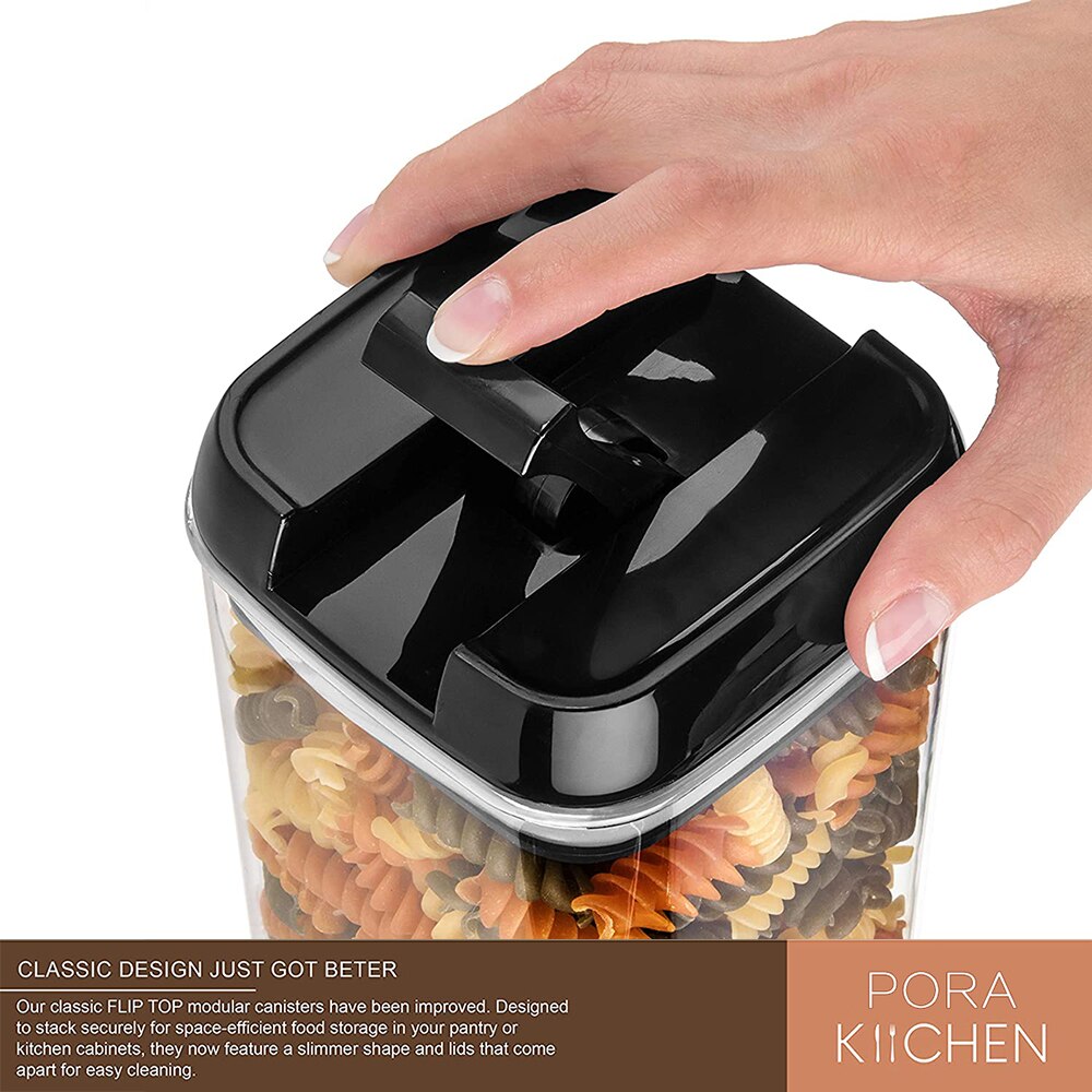 Ensemble de 6 récipients hermétiques pour aliments, contenant en plastique pour aliments, pots de cuisine scellés pour multi-céréales, boîtes de conserve pour céréales en vrac