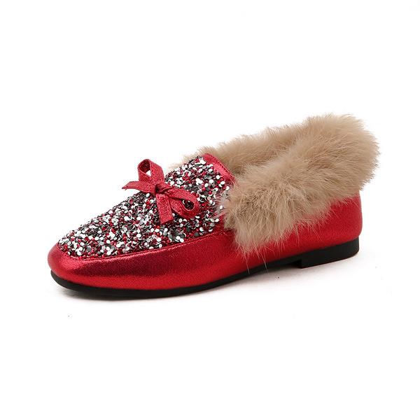 Mocasines de piel con nudo Lazo de cristal para mujer, zapatos informales con punta redonda, suaves, con diamantes de imitación y mariposas: 1 / 37