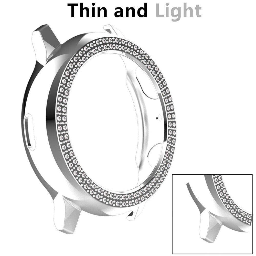 Hoesjes voor samsung galaxy watch active 2 44mm 40mm hoesje voor active 2 band dames dubbele rij diamant pc hoesje bumper