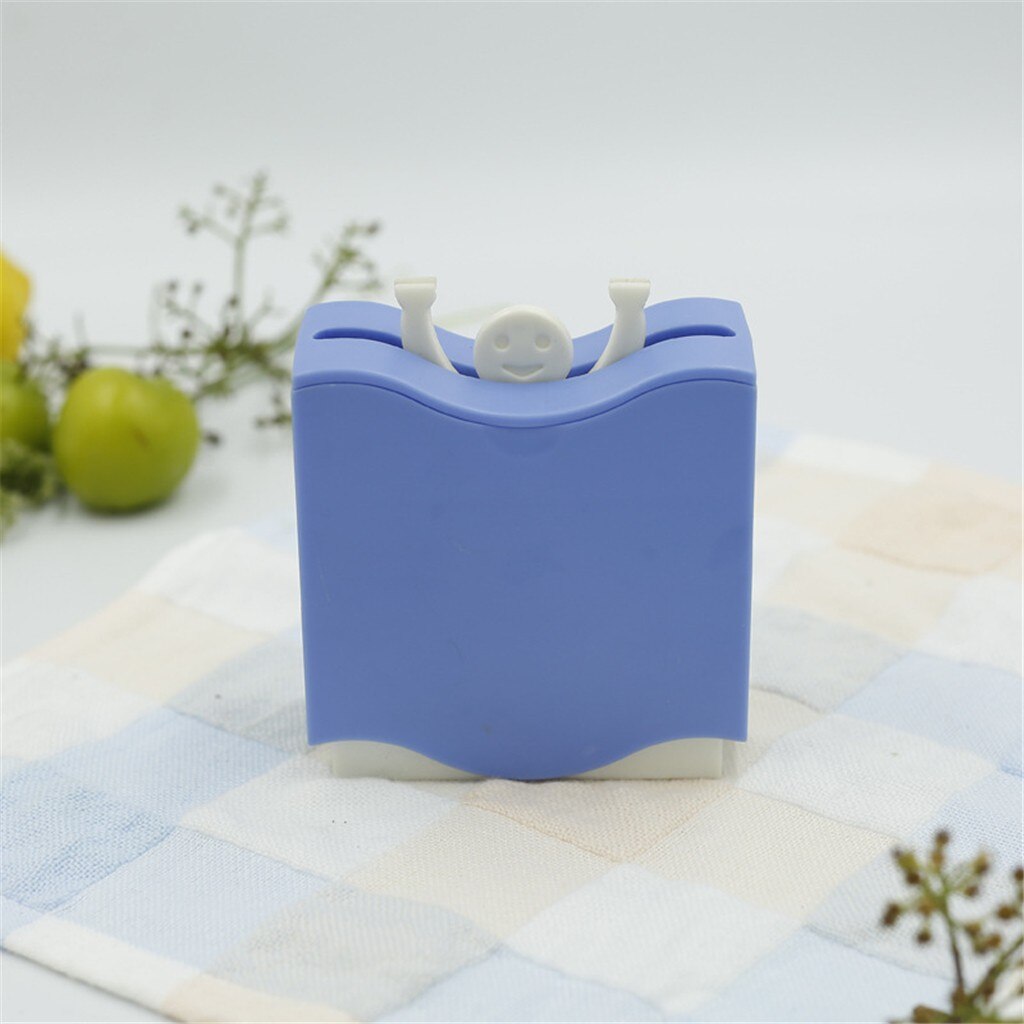 Porta Palillos - Estilo Dibujos Animados - Cara Sonriente - Plástico - Ecológico: Azul