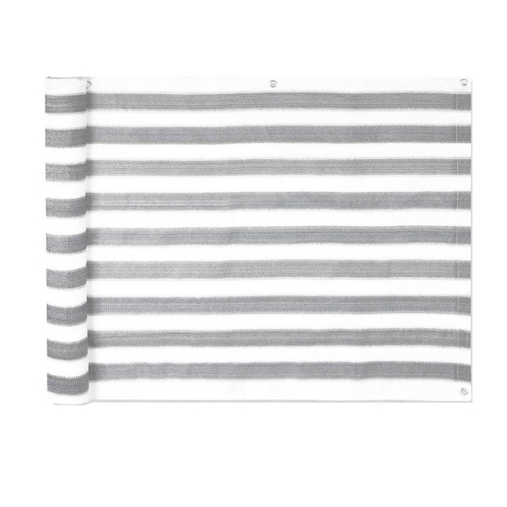 0.9x5m Screen Mesh Garden Fence Balcony Privacy PE Breathable With Grommets Windproof Home Decor Sunshade Net Backyard Pool: Grey White Stripe