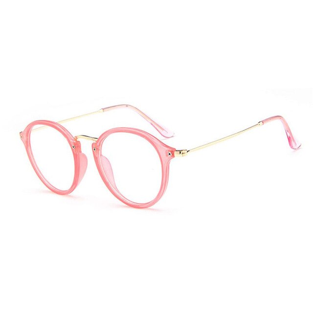 Gafas redondas transparentes con montura transparente para mujer, anteojos para miopía, montura de gafas para hombre, gafas ópticas contra rayos azules,: transparent pink