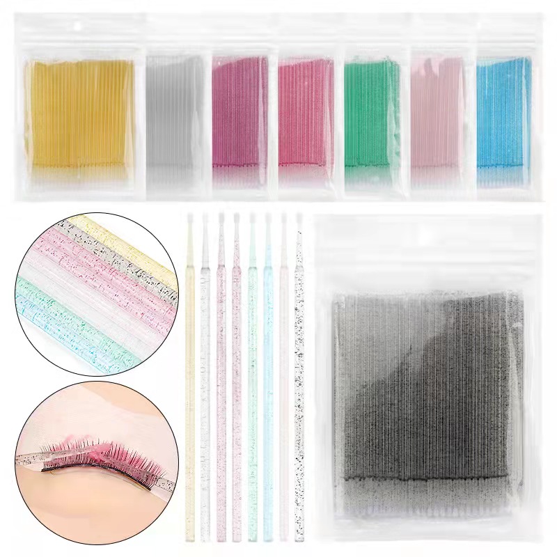 Nuovo 100/5 pz/borsa monouso MicroBrush ciglia estensione ciglia individuali rimozione tampone Micro spazzola per strumenti di estensione ciglia
