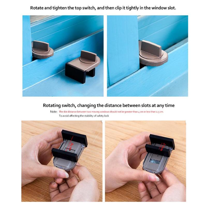 Child Safety Lock Anti-theft Lock Push-pull Plastic Steel Aluminum Window Stopper Door Window Lock