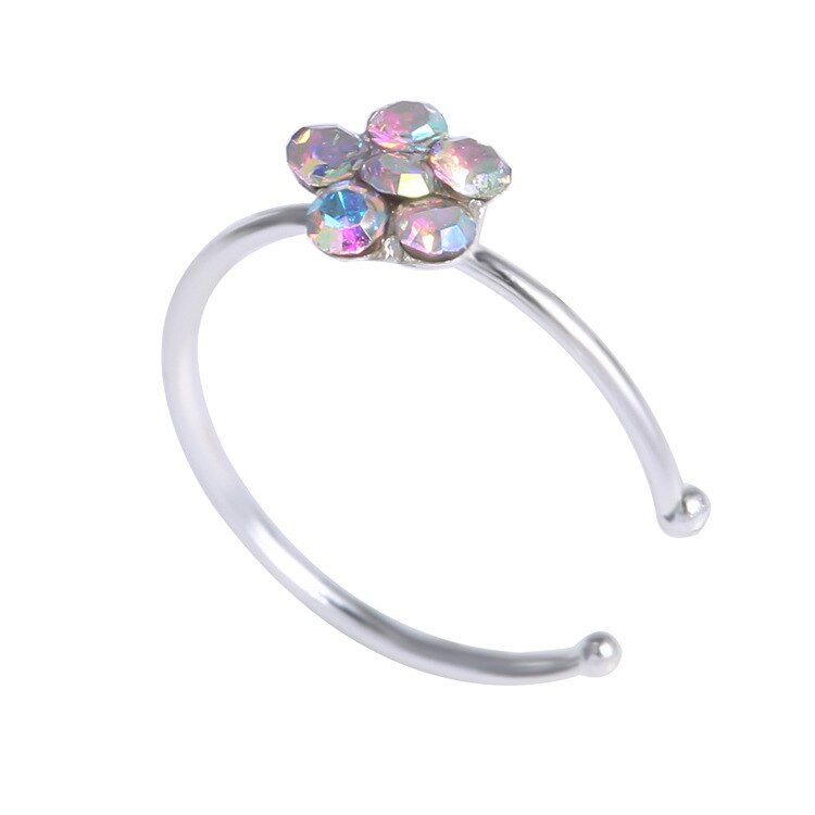 1 stück farbiger Titan-nasenring, goldfarbener körperclip Ich bin creolen-stil, glänzend, für damen-septum-durchbohren