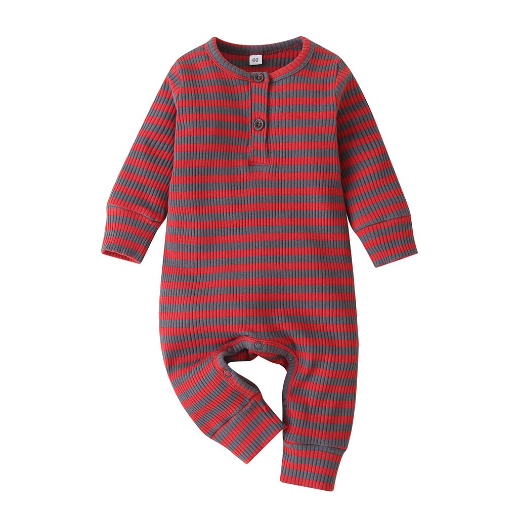 Automne à manches longues barboteuse bébé garçon fille barboteuse vêtements coton côtelé tenues unisexe infantile hiver une pièce combinaison pyjamas: C / 6M