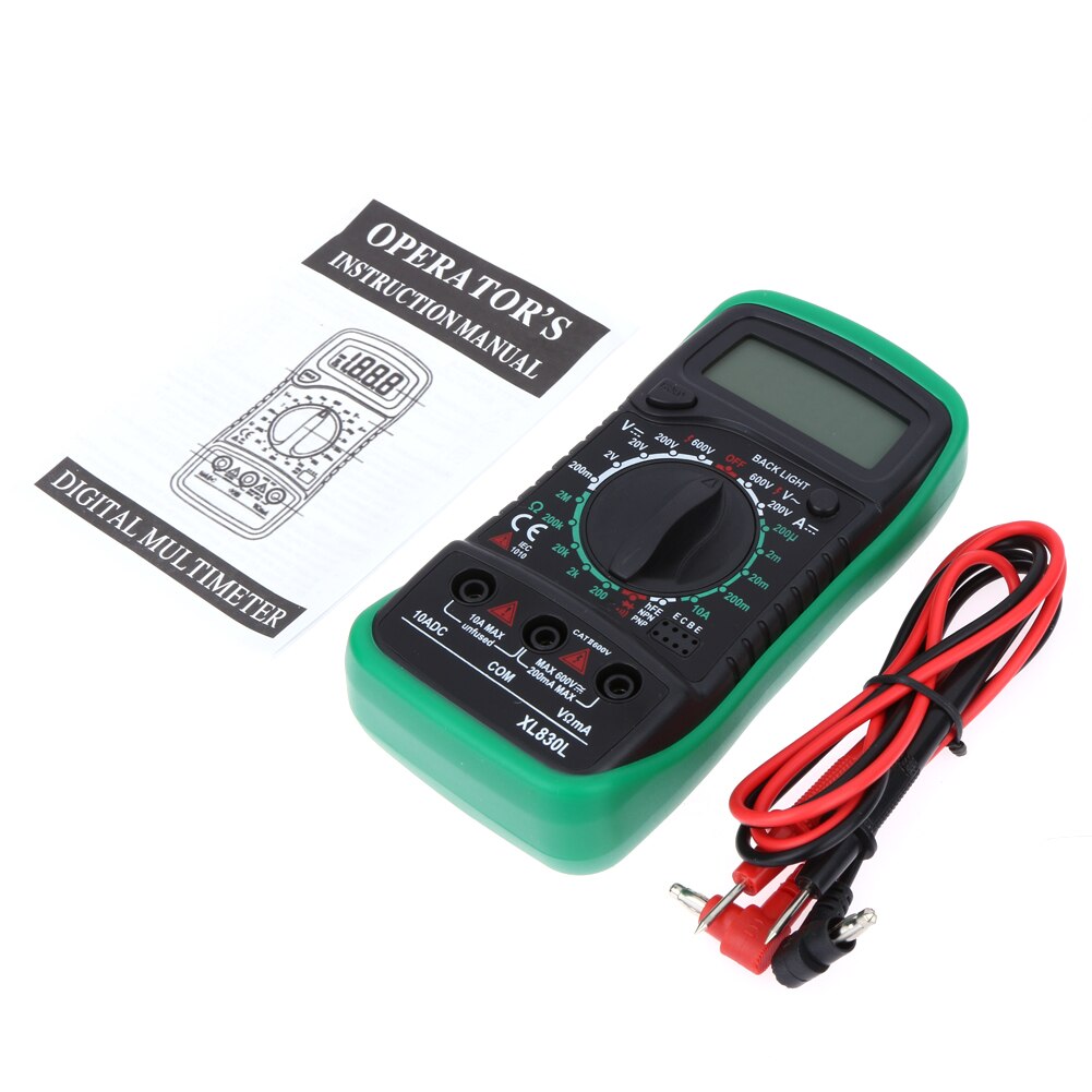 LCD Digital Multimeter Voltmeter Ammeter AC DC OHM Volt Tester Test Current Resistance Tester With Temperature мультиметр: Default Title