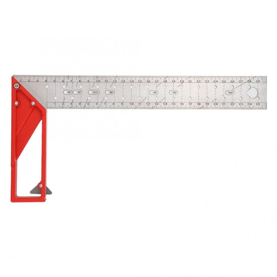 Herramientas de carpintero, Regla De Ángulo Recto de acero inoxidable de 30cm, 45/90, herramienta de medición cuadrada para múltiples fines