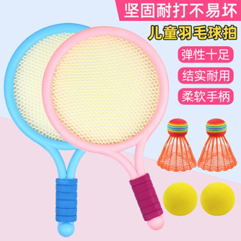 1Set di plastica per bambini tennis badminton giocattoli sport al coperto all&#39;aperto giocattoli per il tempo libero racchette da tennis giocattoli genitore-figlio regali per bambini