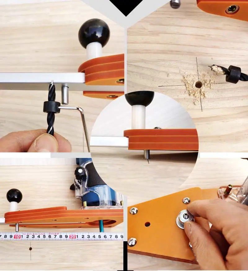 Circle Cutting Jig for Electric Hand Trimmer Wood Router Milling Slotting Trimming Machine Milling Round Plate Woodworking Tools