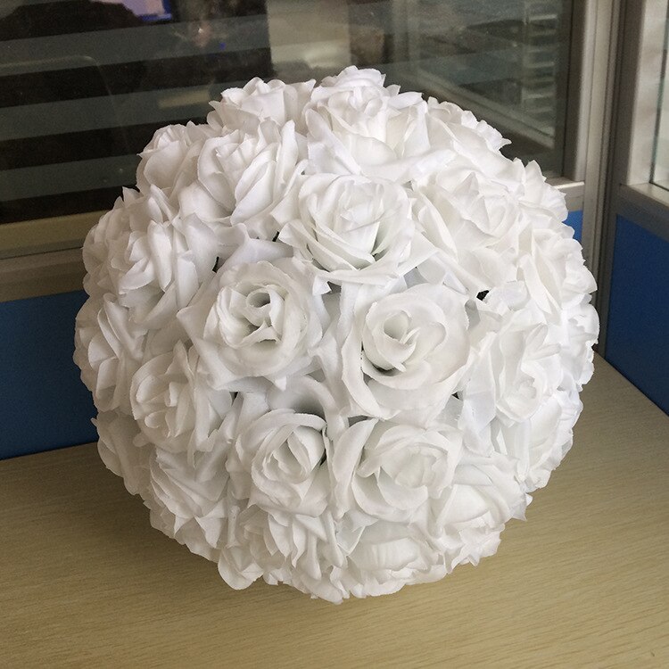 Boule de roses artificielles en soie, 30cm, fausses fleurs, pour un Bouquet de la mariée, pour une décoration de mariage, pour une voiture, pour la maison: as photo 6