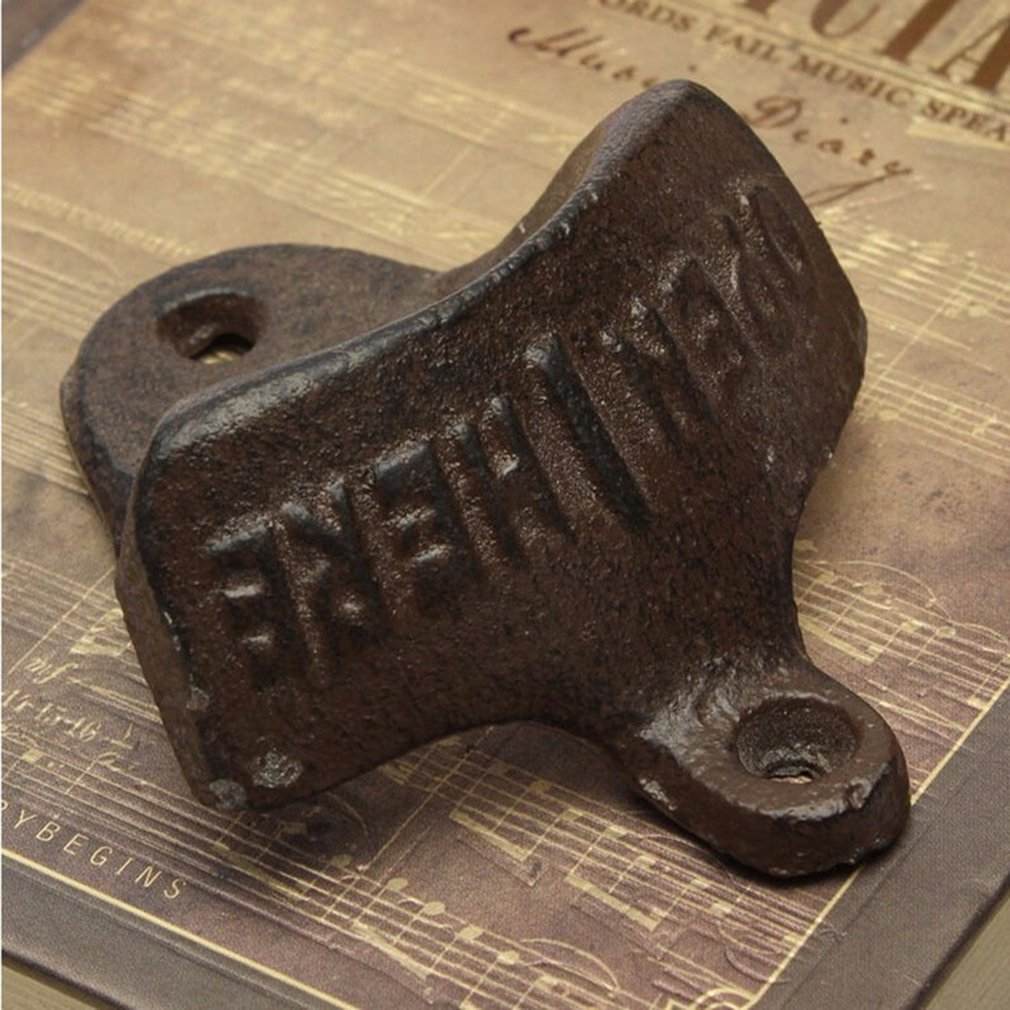 Wall Mount Beer Bottle Opener Antique Style Cola Soda Glass Cap Opener Zinc Alloy Wall Corkscrew Kitchen Gadgets Accessories