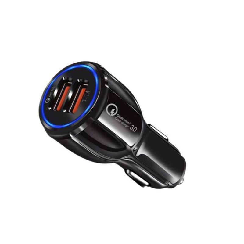 Cargador de coche QC 3,0, enchufe universal de carga rápida 3.1a, doble USB, QC3 0