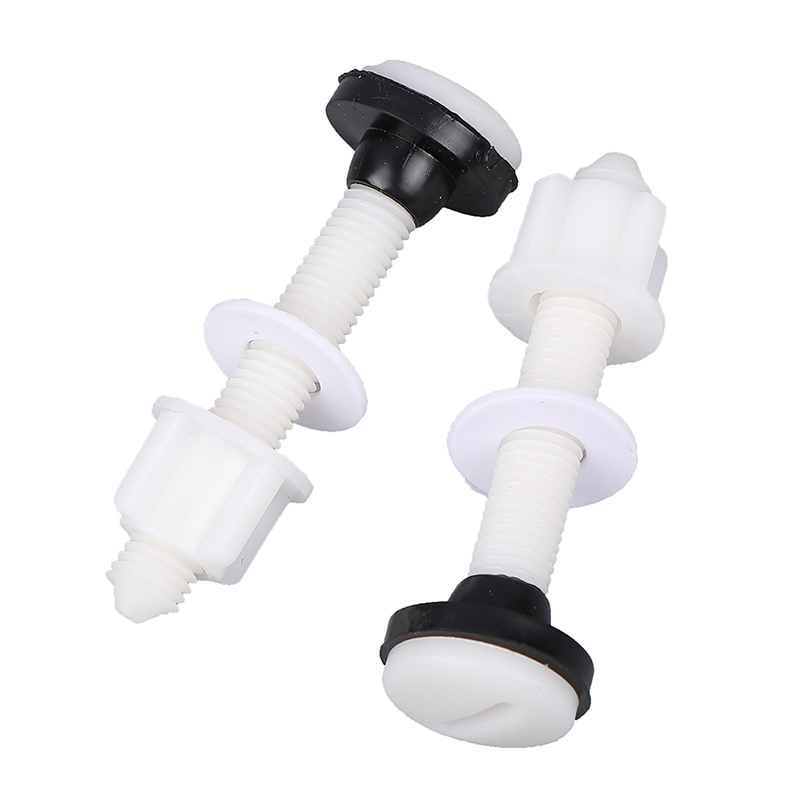 2pcs Toilet Seat Hinge Bolts Screw Fixing Fitting Kit Toilet Seat Plastic Fastener Repair Accessories
