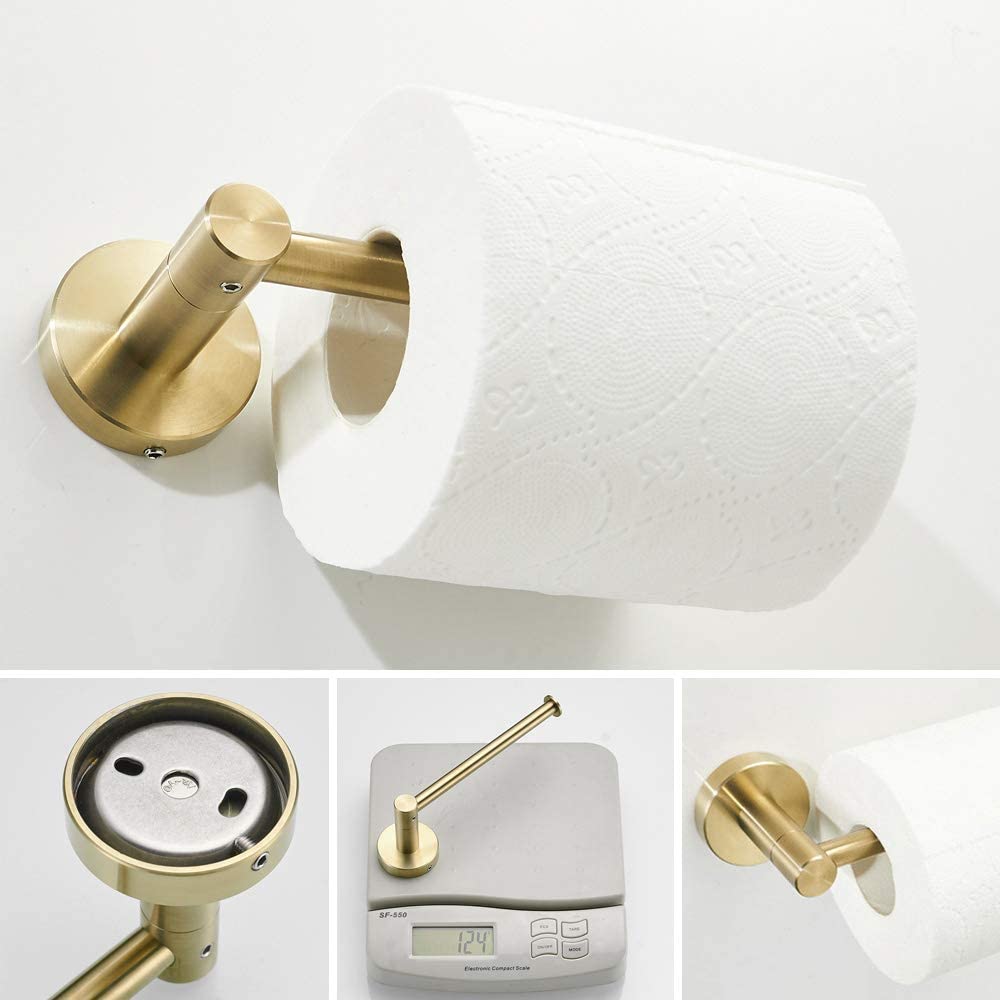 Moderne Gebürstetem Gold Badezimmer Zubehör Set Inklusive 4 Stück Wand Montiert Bad Hardware Set Runde Grundlegende