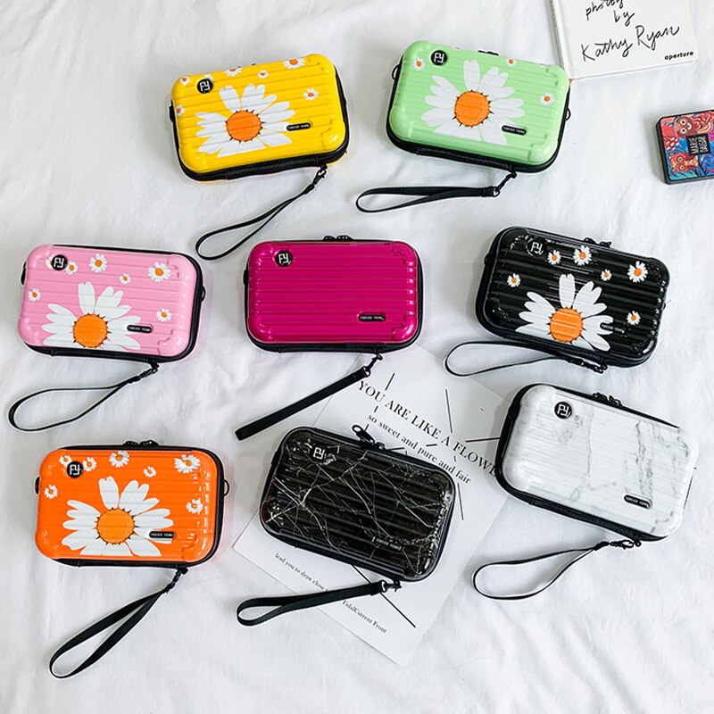 Cosmetische tas voor dames, was- en reistas, zwart, rood, borstzak, diagonaal, koreaans, schattig, handtas met handvat