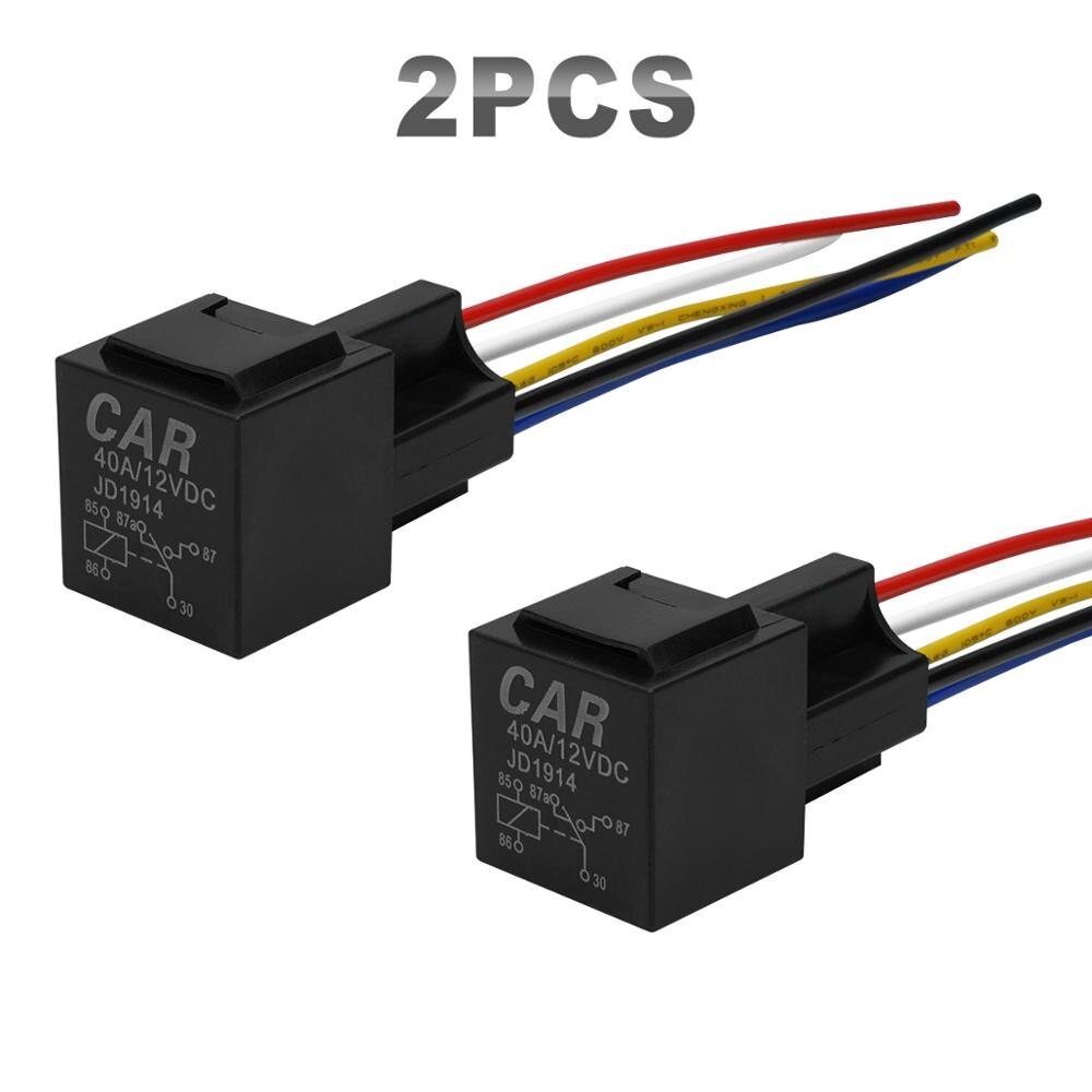 JGAUT Keramische Relais Auto Relais Met Draad Waterdichte Automotive Relais 12v 24V 4-Pin 5-Pin 40A Auto Bedrading kit: 5-Pin Relay