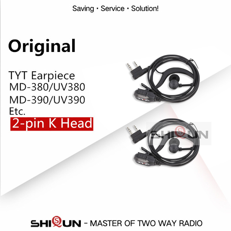 TH-UV8000D Earpiece TH-UV98 TH-UV88 Headset Original UV8000E MD-380 MD-UV380 MD-390 MD-UV390 MD-680 TH-F8 Mic Earphone 2Pin Plug: Red