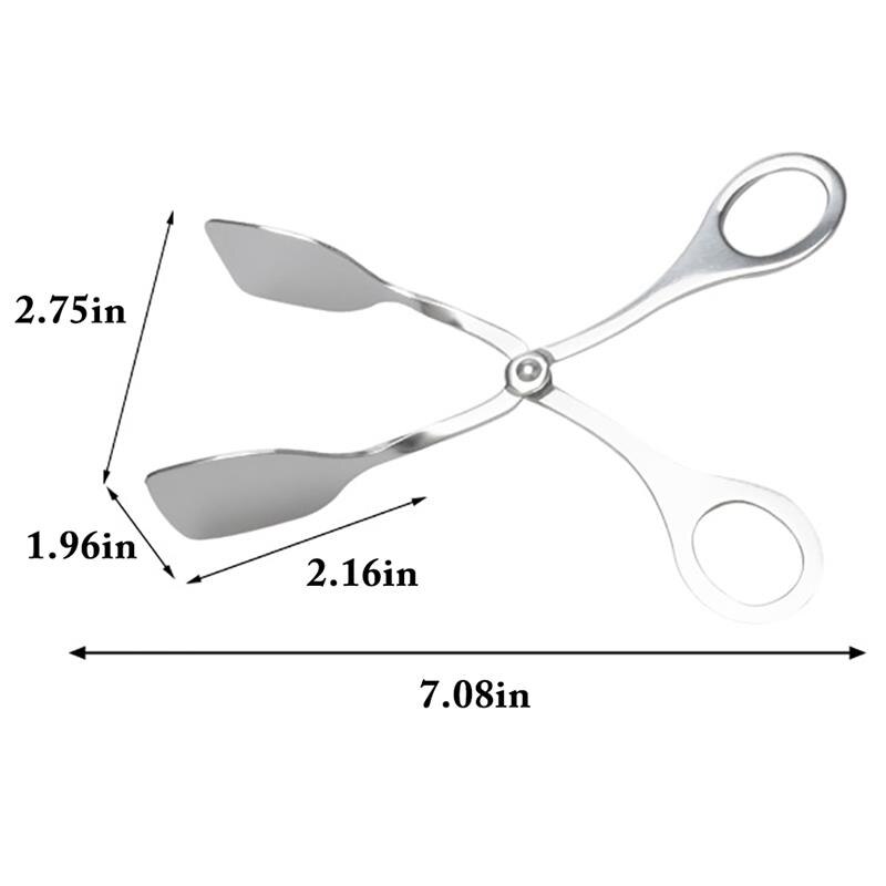 Pinzas para barbacoa de 7 pulgadas, bufé de barbacoa, ensalada, repostería, Forma de tijera, tijeras de acero inoxidable, pinza de cocina para ensalada