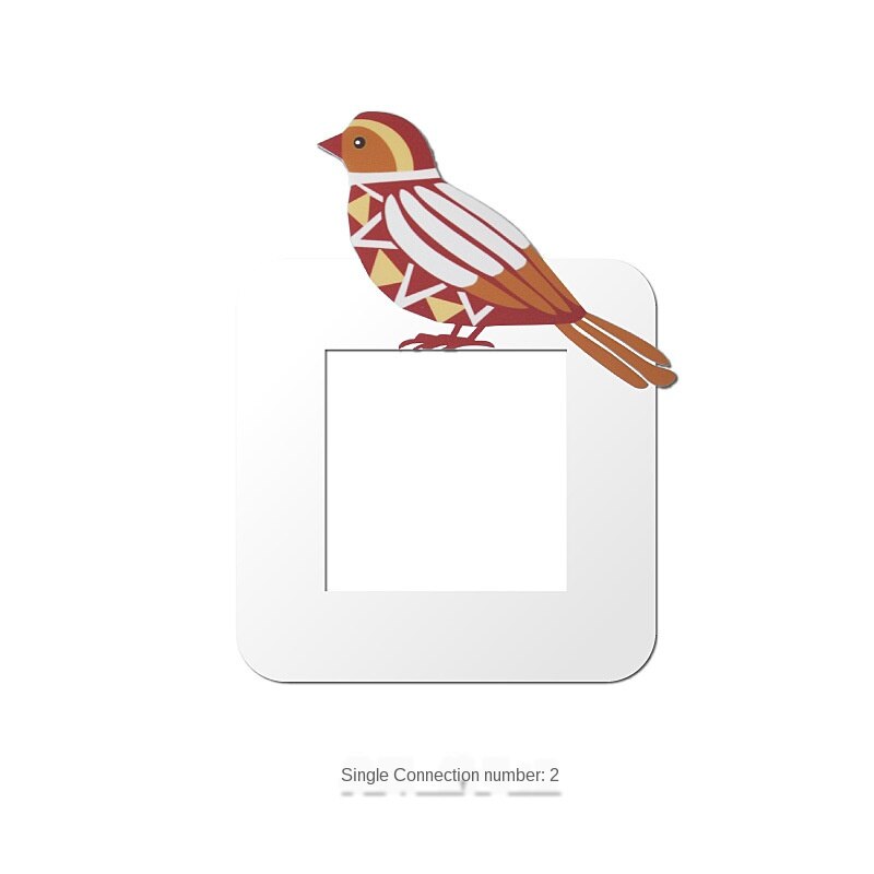Bon augure oiseau interrupteur décoration pâte moderne Simple cadre couverture prise Protection couverture peut être carte peut coller Stickers muraux: 2
