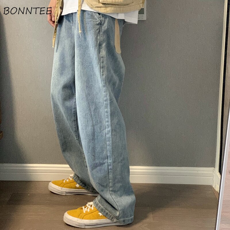 Men Jeans Spring Summer Casual Streetwear Baggy Denim Trousers Wide Leg Plus Size 5XL Patchwork Harajuku Hip-hop Ulzzang