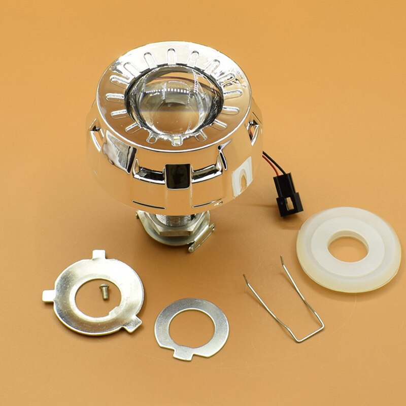 1,8 "Mini HID Bi xenon lente del proyector del faro + Mini Gatling Gun Shrouds para los coches/motocicleta H7 H4 Car Styling
