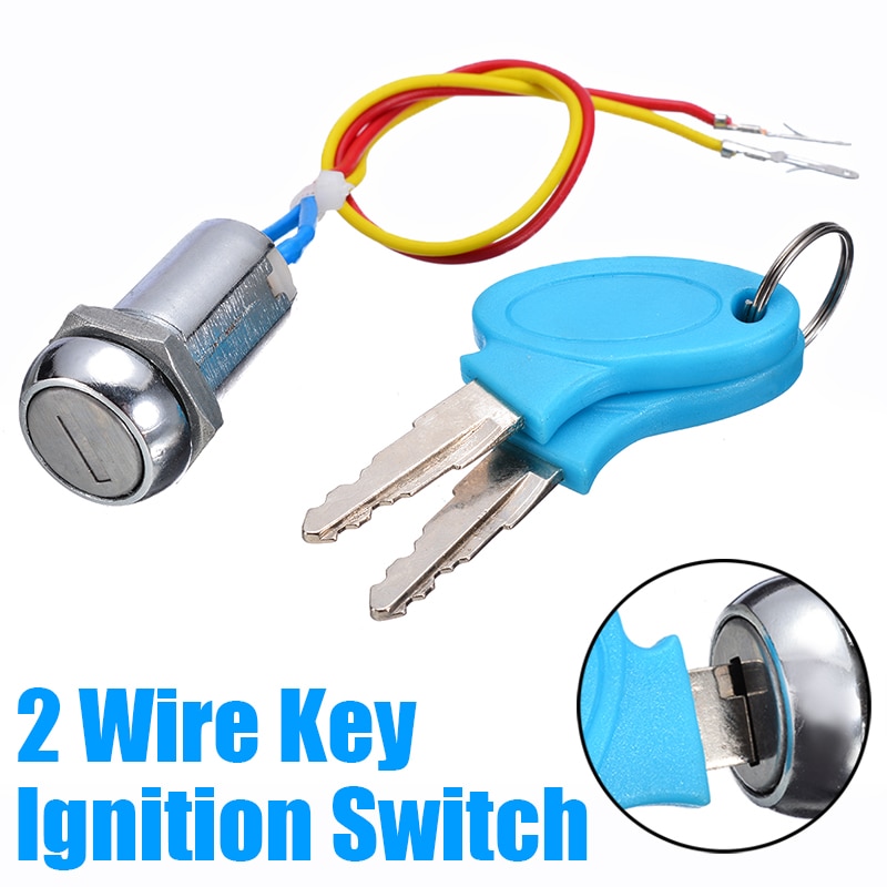1 Set 2 Wire Key Ignition Switch Lock Motorcycle Go Kart Scooter Bike Switches for Motorcycle Electrical System