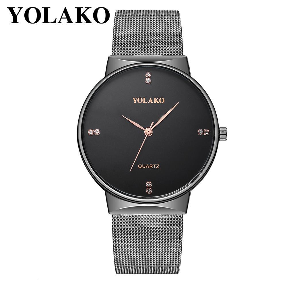 YOLAKO Paar Horloges Voor Liefhebbers Luxe Diamant Rvs Heren Horloge Paar Horloge Voor Liefhebbers Mannelijke Klok Reloj Mujer