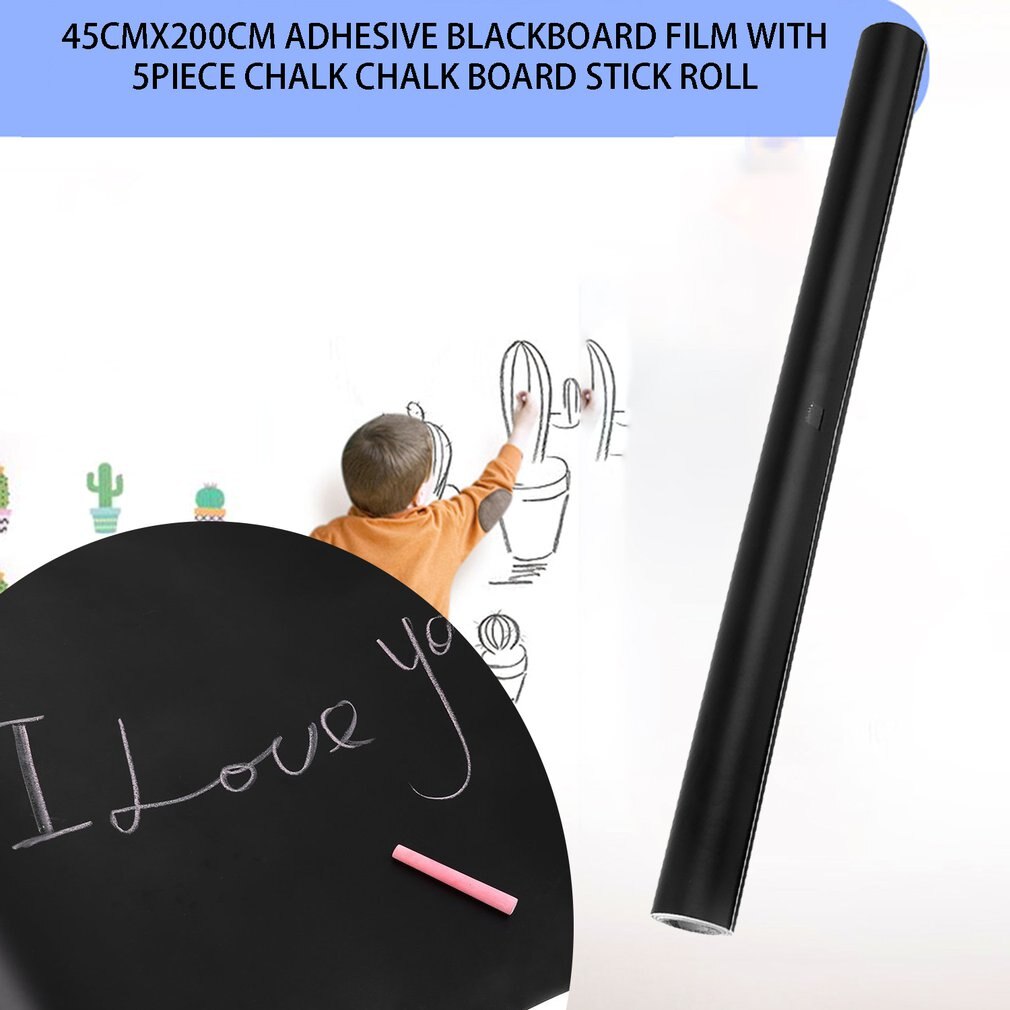 45CMX200CM Adhesive Blackboard Film Vinyl Draw Decor Mural Chalk Board Stick Roll Chalk Board Blackboard Stickers for kids