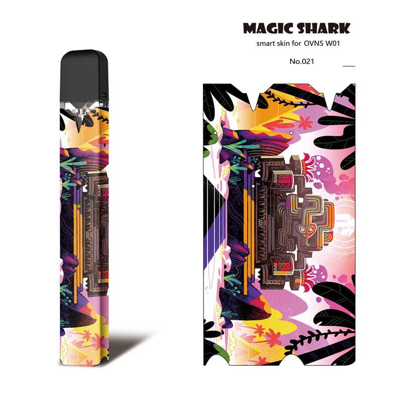 Magie Shark Rhinoceros Tribal Auf die Cartoon PVC Ultra Dünne Film Abdeckung Pod Fall Aufkleber Für OVNS W01 Kit kein Verblassen: 021