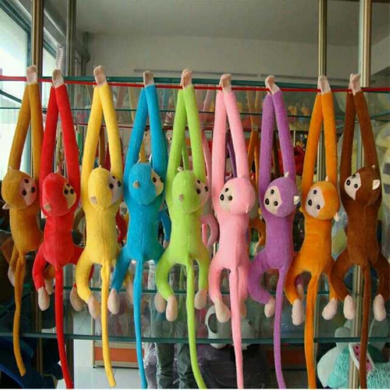 60Cm Lange Arm Aap Van Arm Tot Staart Pluche Speelgoed Kleurrijke Aap Gordijnen Aap Knuffel Pop Voor Kinderen kinderen