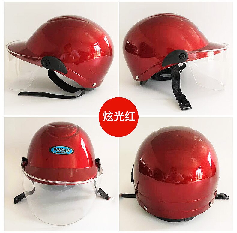 Motorhelm Voor Mannen & Vrouwen, Klassieke Retro Open Gezicht Lichtgewicht Voor Motorbike Safty: Red