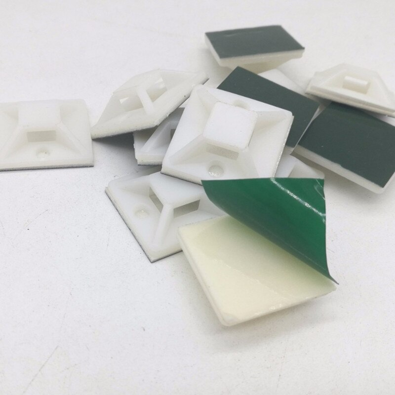 50PCS 25mm White Z25 x 25 mm Square Self-Adhesive Cable Tie Mount Base Cable tie holder