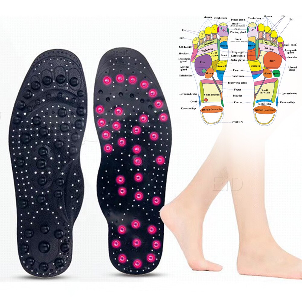 Eid bedste 68 stk magnet magnetisk massage indlægssåler fod akupressur sko puder terapi slankende indlægssåler til vægttab mand kvinder: Ny 68 stk magnet / L  eu 41-45