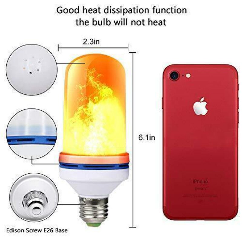 ledet flamme effekt lyspære dekorative dynamiske brann lyspærer mais pære flimrende emulering dekor ledet lampe belysning