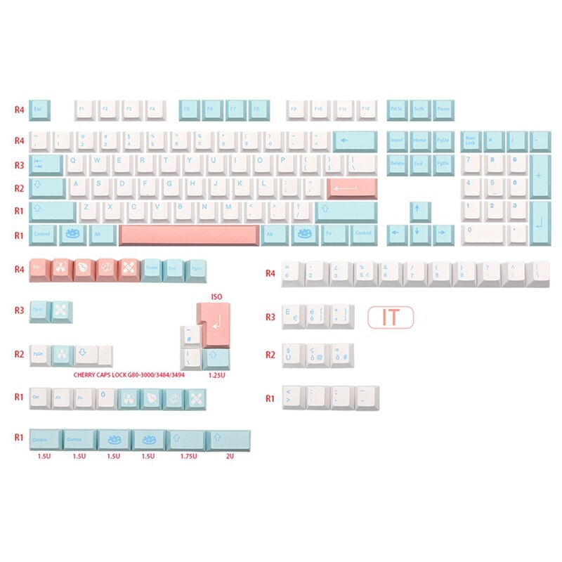 Tapa de tecla para teclado ISO GMK Noel PBT Dye Subb, perfil de cereza, juego de teclas para Qwertz Azerty MX