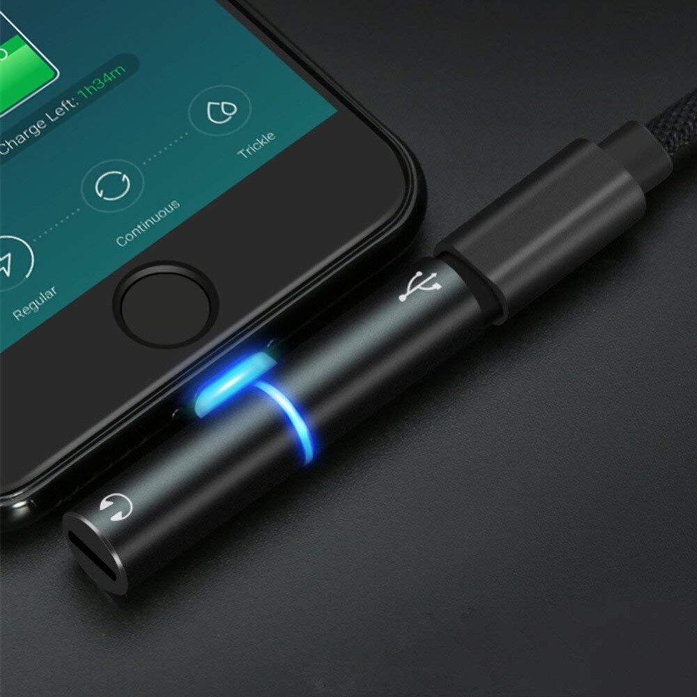 2 in 1 dual til lightning splitter til opladning og lytning dual til lightning hovedtelefonadapter til apple iphone x , 8 /7/6