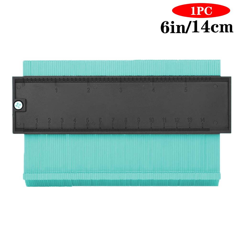 Multi-functio Contour Profile Gauge Tiling Laminate Tiles Edge Shaping Wood Measure Ruler Tiles Laminate Tiles Tool 5/6/10inch: 6inch  Green