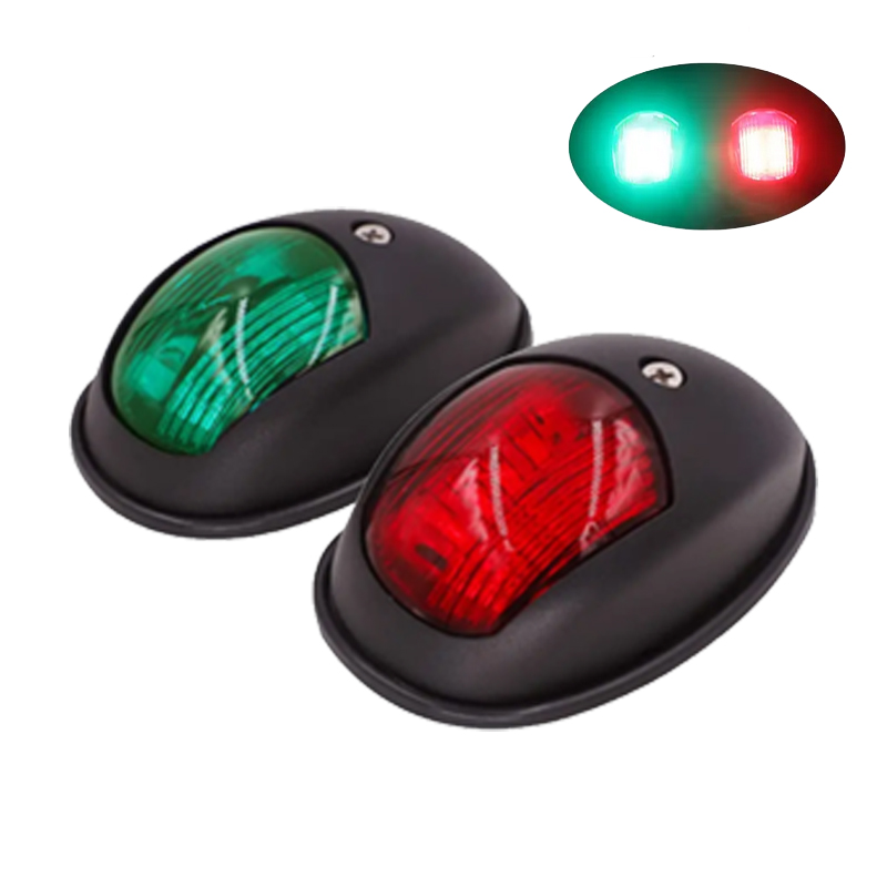 Luces de navegación para barcos, luces de navegación para yates marinos de 12V y 24V, luz marina roja y verde, 2 uds.: Rojo