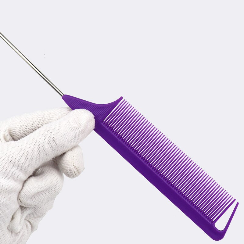 1Pc Professionele Haar Staart Kam Haar Stijl Anti-Statische Fijne Kam Met Rvs Spiked Styling beauty Tools