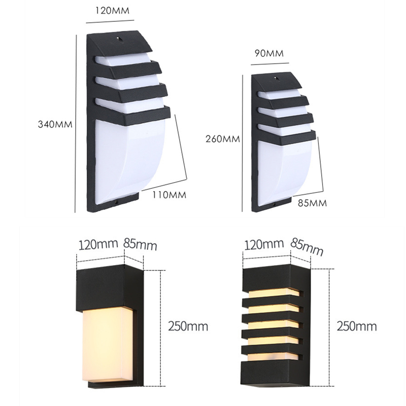Lampada da parete a portato per esterni E27 IP65 lampada da portico da giardino in alluminio impermeabile 110V 220V apparecchio di illuminazione stradale applique per esterni
