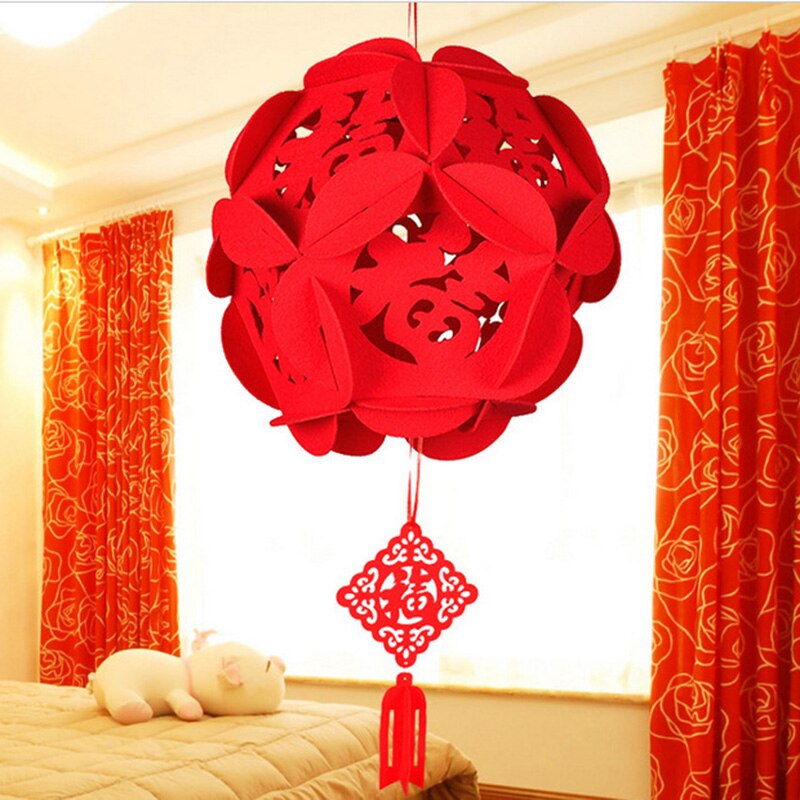2 Pcs Red Chinese Lanterns,Decor for Chinese Year,Chinese Spring Festival,Wedding,Celebration Home Decor