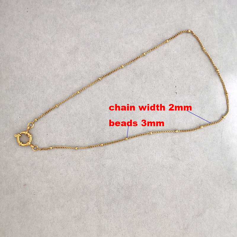 Collar con cierre de ancla para hombre y mujer, gargantilla de acero inoxidable con eslabones geométricos, cadena Cuba básica DIY, de hebilla de Color dorado y plateado: Verde / Azul de zinc