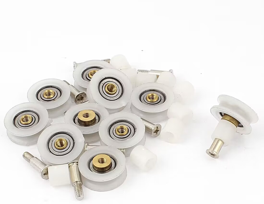 8 x nye dusjdørruller/ruller/løpere/hjul vrillet 23mm