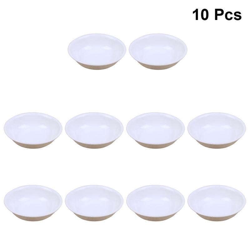 10pcs White Food Sauce Dish Plastic Sauce Dishes Food Dipping Bowls Break-Resistant Seasoning Dish Saucer Appetizer Plates