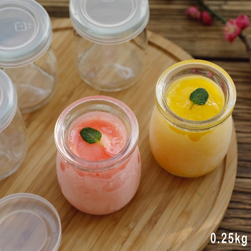 1pc 100ml godisburkar glasburkar och llids mjölkflaska yoghurtgelémousse dessertflaska puddingkopp glasburk glasflaskaburk