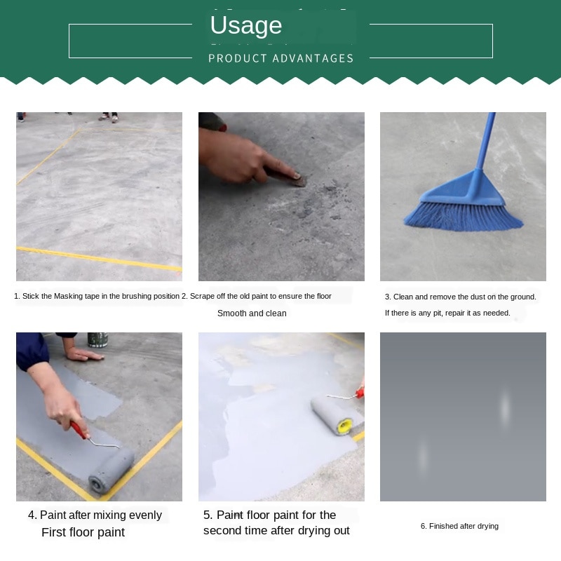 1kg Epoxy resin floor paint cement floor paint waterproof and wear-resistant floor paint indoor and outdoor household paint