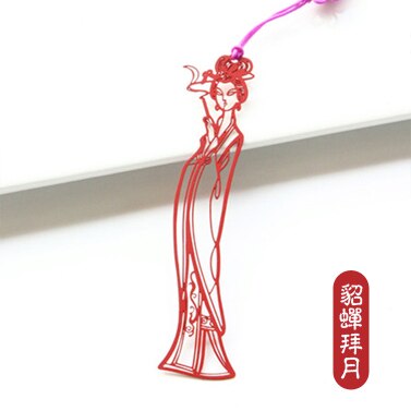 Metalen blauw en wit porselein chinese klassieke stijl paperclips grappige kawaii bladwijzer briefpapier markeerclip kinderen: H